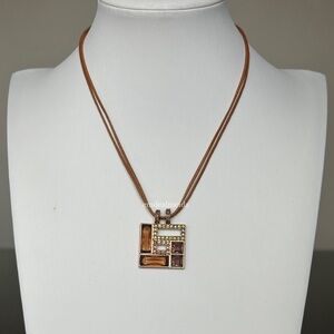 Swarovski Crystal Ilori Geometric Rose Gold Tone Necklace 851463